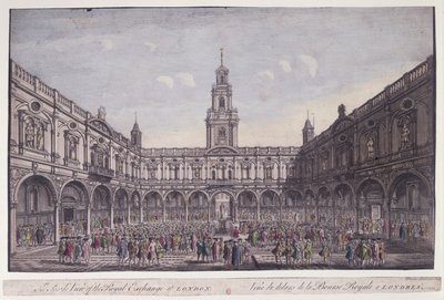 The Inside View of the Royal Exchange, London by Thomas Bowles